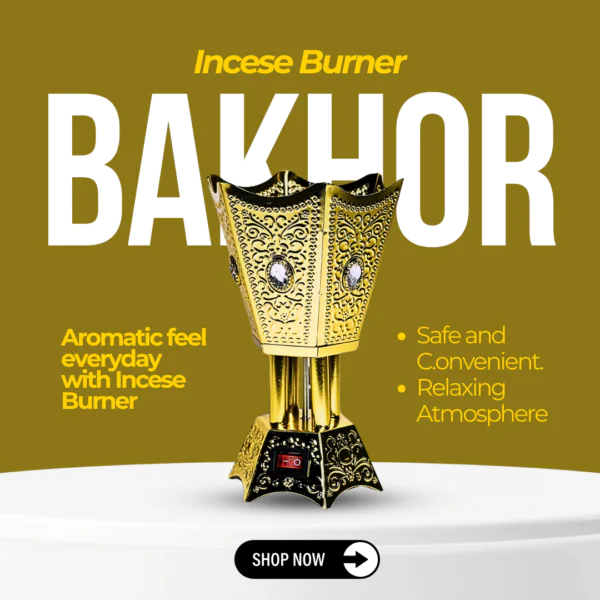 Electric Incense Bakhoor Burner - Metal - 11.5 x 10 x 17.8 cm
